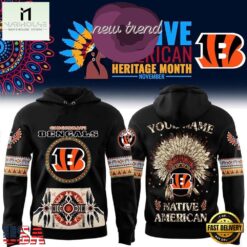 Cincinnati Bengals Native American Heritage Month Custom Name Hoodie, Hot 3D Shirt Trend Cincinnati Bengals Native American Heritage Month Custom Name Hoodie