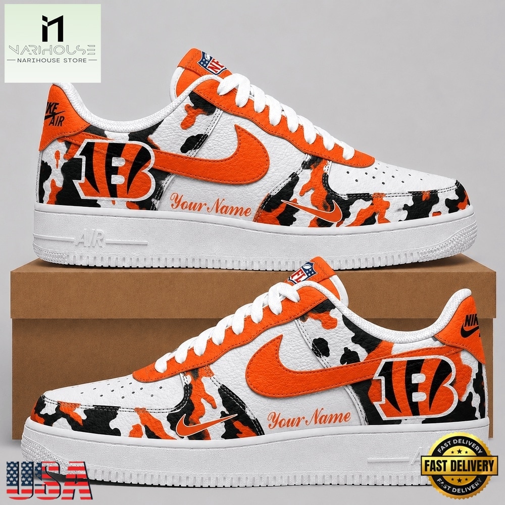 Cincinnati Bengals NFL Team Camo Air Force 1 Shoes Sneakers, NFL Team AF1 Shoes Cincinnati Bengals NFL Team Camo Air Force 1 Shoes Sneakers, NFL Team AF1 Shoes