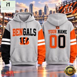 Cincinnati Bengals NFL Two Tone Colorblock Varsity Hoodie, NFL Sporty Shirt Cincinnati Bengals Nfl Two Tone Colorblock Varsity Hoodie