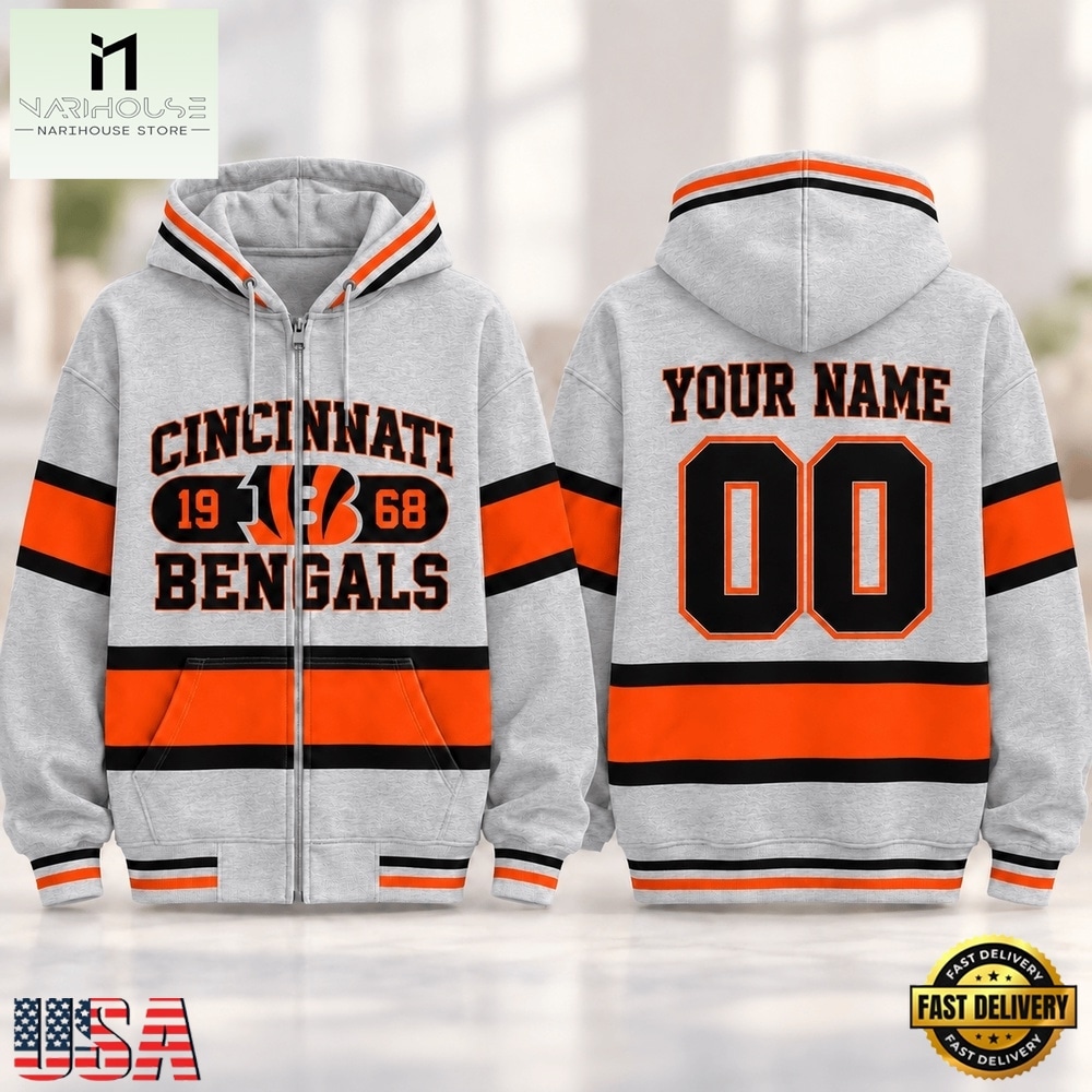 Cincinnati Bengals NFL Varsity Stripe Zip Hoodie, NFL Sporty Shirt Cincinnati Bengals NFL Varsity Stripe Zip Hoodie, NFL Sporty Shirt