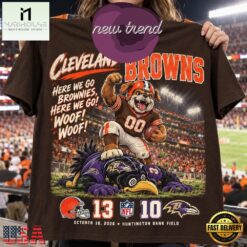 Cleveland Browns 13 10 Win Over Baltimore Ravens Game Day 3D Shirt, Hot 3D Shirt Trend Cleveland Browns 13 10 Win Over Baltimore Ravens Game Day 3D Shirt