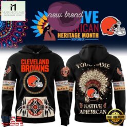 Cleveland Browns Native American Heritage Month Custom Name Hoodie, Hot 3D Shirt Trend Cleveland Browns Native American Heritage Month Custom Name Hoodie