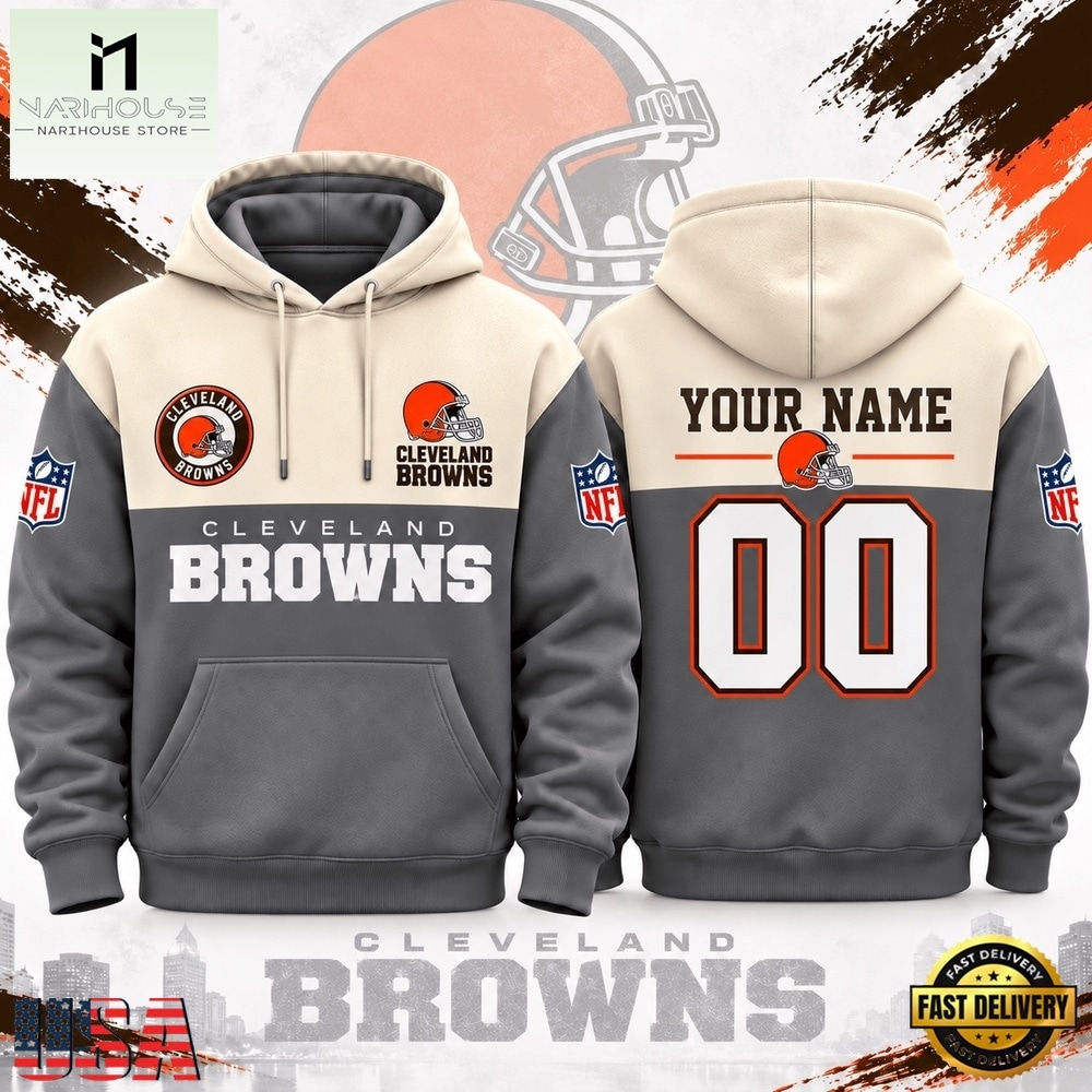 Cleveland Browns NFL Custom Varsity Colorblock Pullover Hoodie, NFL Sporty Shirt Cleveland Browns NFL Custom Varsity Colorblock Pullover Hoodie, NFL Sporty Shirt