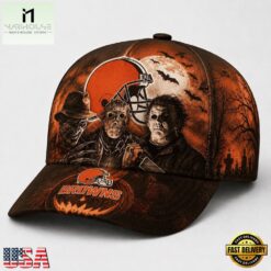 Cleveland Browns NFL Horror Night Halloween 2026 Design Classic Cap, NFL Trendy Cap Cleveland Browns Nfl Horror Night Halloween 2026 Design Classic Cap