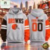 Cleveland Browns NFL Two Tone Colorblock Varsity Hoodie, NFL Sporty Shirt Cleveland Browns Nfl Two Tone Colorblock Varsity Hoodie