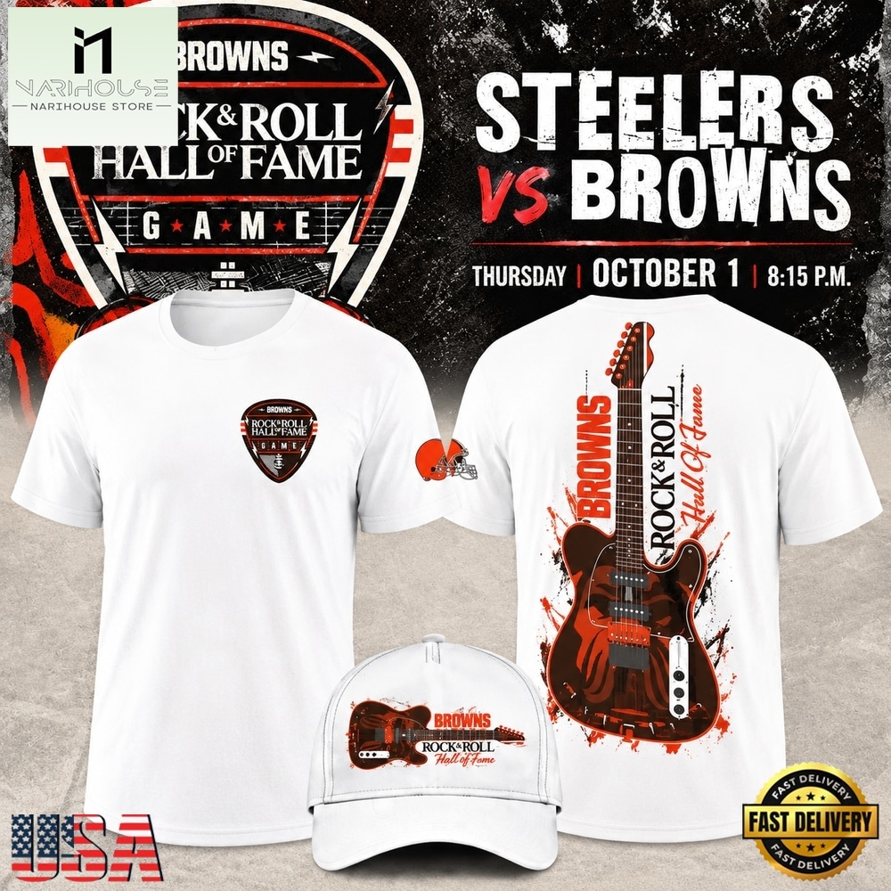 Cleveland Browns Rock & Roll Hall of Fame 2026 Graphic White 3D Shirt, Popular 3D Music Tee Cleveland Browns Rock & Roll Hall of Fame 2026 Graphic White 3D Shirt, Popular 3D Music Tee