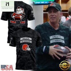 Cleveland Browns Salute to Service Sideline 2026 T Shirt, Hot 3D Shirt Trend Cleveland Browns Salute TO Service Sideline 2026 T Shirt