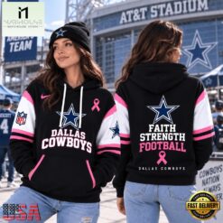Dallas Cowboys NFL Breast Cancer Awareness Hoodie, Faith Strength Football 3D Shirt, NFL Sporty Shirt Dallas Cowboys Nfl Breast Cancer Awareness Hoodie Faith Strength Football 3D Shirt