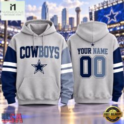 Dallas Cowboys NFL Two Tone Colorblock Varsity Hoodie, NFL Sporty Shirt Dallas Cowboys Nfl Two Tone Colorblock Varsity Hoodie