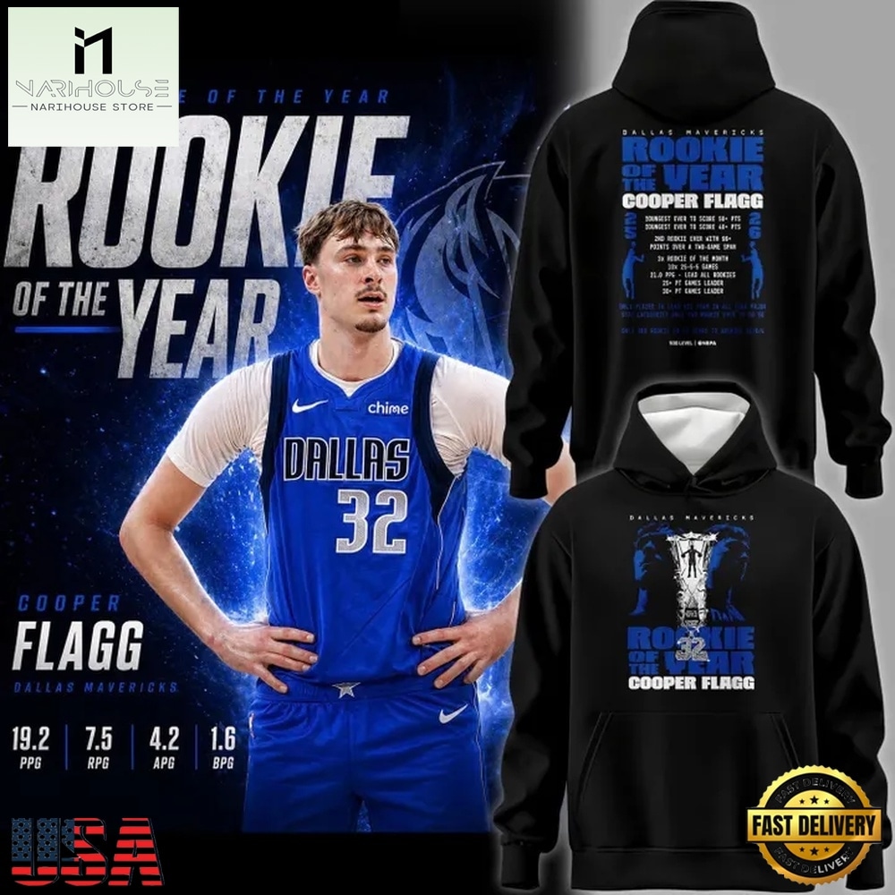 Dallas Mavericks Cooper Flagg 2025 26 Rookie Of The Year Hoodie, Hot 3D Shirt Trend Dallas Mavericks Cooper Flagg 2025 26 Rookie Of The Year Hoodie, Hot 3D Shirt Trend