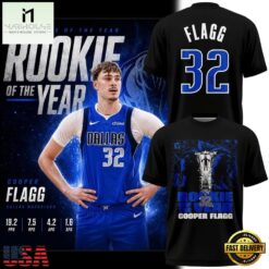 Dallas Mavericks Cooper Flagg 2025 26 Rookie Of The Year T Shirt, Hot 3D Shirt Trend Dallas Mavericks Cooper Flagg 2025 26 Rookie OF The Year T Shirt
