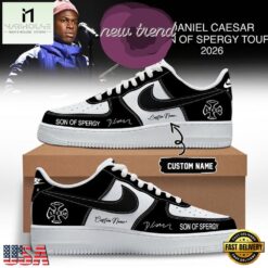Daniel Caesar Son of Spergy Tour 2026 Black Limited Edition Air Force 1 Shoes, Music Artist AF1 Shoes Daniel Caesar Son OF Spergy Tour 2026 Black Limited Edition Air Force 1 Shoes