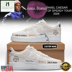 Daniel Caesar Son of Spergy Tour 2026 Signed Air Force 1 Shoes Sneakers, Music Artist AF1 Shoes Daniel Caesar Son OF Spergy Tour 2026 Signed Air Force 1 Shoes Sneakers