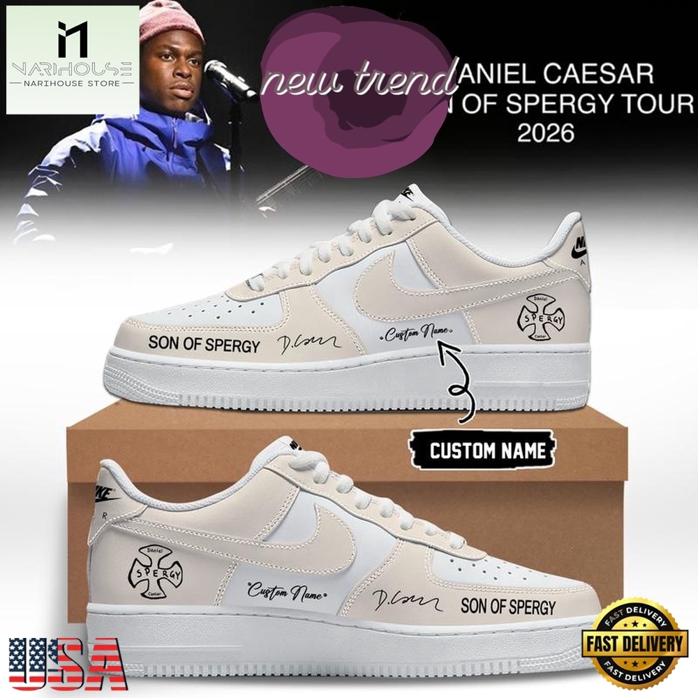 Daniel Caesar Son of Spergy Tour 2026 Signed Air Force 1 Shoes Sneakers, Music Artist AF1 Shoes Daniel Caesar Son of Spergy Tour 2026 Signed Air Force 1 Shoes Sneakers, Music Artist AF1 Shoes