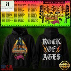 Def Leppard & Goo Goo Dolls Tour 2027 Black Hoodie, Popular 3D Music Tee Def Leppard Goo Goo Dolls Tour 2027 Black Hoodie