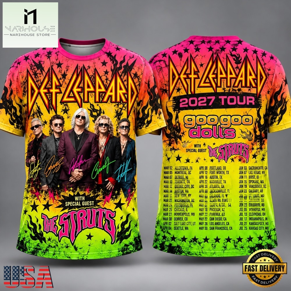Def Leppard Goo Goo Dolls Tour 3D Shirt, Popular 3D Music Tee Def Leppard Goo Goo Dolls Tour 3D Shirt, Popular 3D Music Tee