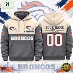 Denver Broncos NFL Custom Varsity Colorblock Pullover Hoodie, NFL Sporty Shirt Denver Broncos Nfl Custom Varsity Colorblock Pullover Hoodie