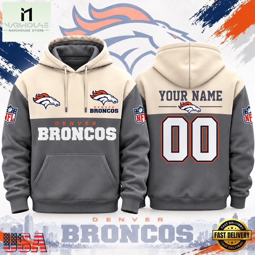 Denver Broncos NFL Custom Varsity Colorblock Pullover Hoodie, NFL Sporty Shirt Denver Broncos NFL Custom Varsity Colorblock Pullover Hoodie, NFL Sporty Shirt