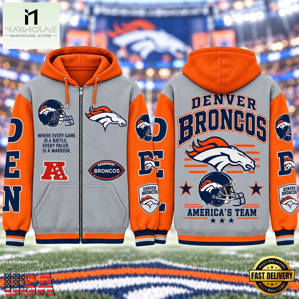 Denver Broncos NFL Gridiron Heritage Zip Hoodie, NFL Sporty Shirt Denver Broncos NFL Gridiron Heritage Zip Hoodie, NFL Sporty Shirt