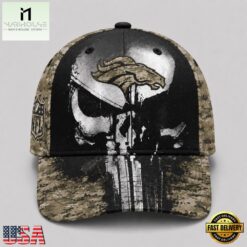 Denver Broncos NFL Halloween Military Skull Camo Classic Cap, NFL Trendy Cap Denver Broncos Nfl Halloween Military Skull Camo Classic Cap