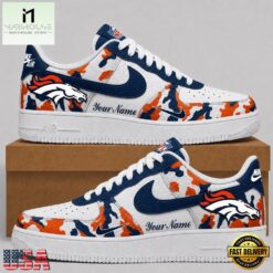 Denver Broncos NFL Team Camo Air Force 1 Shoes Sneakers, NFL Team AF1 Shoes Denver Broncos Nfl Team Camo Air Force 1 Shoes Sneakers