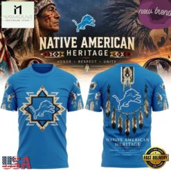 Detroit Lions Native American Heritage 2026 T Shirt, Hot 3D Shirt Trend Detroit Lions Native American Heritage 2026 T Shirt