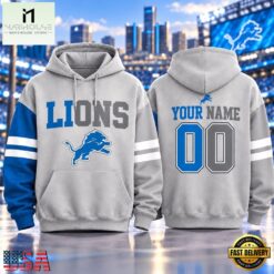 Detroit Lions NFL Two Tone Colorblock Varsity Hoodie, NFL Sporty Shirt Detroit Lions Nfl Two Tone Colorblock Varsity Hoodie