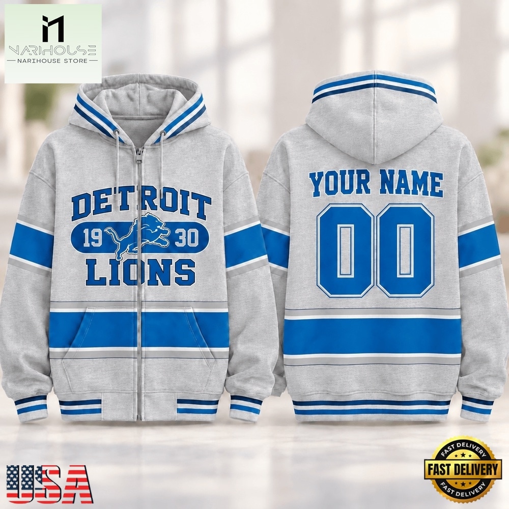 Detroit Lions NFL Varsity Stripe Zip Hoodie, NFL Sporty Shirt Detroit Lions NFL Varsity Stripe Zip Hoodie, NFL Sporty Shirt