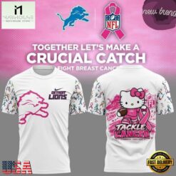 Detroit Lions x Hello Kitty Crucial Catch 2026 T Shirt, Hot 3D Shirt Trend Detroit Lions X Hello Kitty Crucial Catch 2026 T Shirt