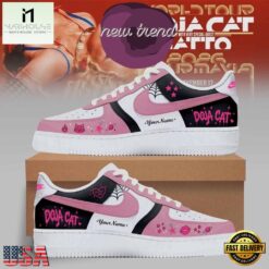 Doja Cat Tour Ma Vie World Tour 2026 Limited Edition Pink Air Force 1 Shoes Sneakers, Music Artist AF1 Shoes Doja Cat Tour MA Vie World Tour 2026 Limited Edition Pink Air Force 1 Shoes Sneakers