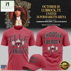 Ella Langley x Texas Tech Red Raiders 2026 3D Shirt, Popular 3D Music Tee Ella Langley X Texas Tech Red Raiders 2026 3D Shirt