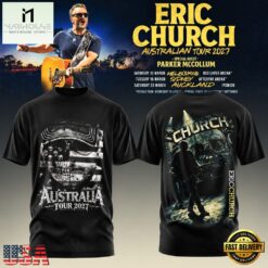 Eric Church Australian Tour 2027 T Shirt, Popular 3D Music Tee Eric Church Australian Tour 2027 T Shirt