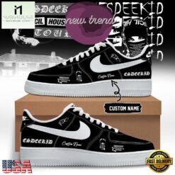 EsDeeKid Council House Rat Tour 2026 Black Air Force 1 Shoes Sneakers, Music Artist AF1 Shoes Esdeekid Council House Rat Tour 2026 Black Air Force 1 Shoes Sneakers