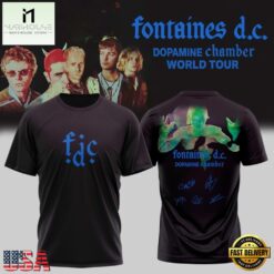 Fontaines D.C Dopamine Chamber Tour Signed 2026 Special New T Shirt, Popular 3D Music Tee Fontaines D C Dopamine Chamber Tour Signed 2026 Special New T Shirt