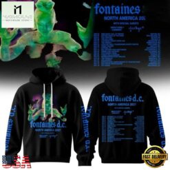 Fontaines D.C. North America 2027 Tour Black Hoodie, Popular 3D Music Tee Fontaines D C North America 2027 Tour Black Hoodie