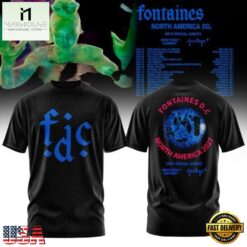 Fontaines D.C. North America 2027 Tour Black T Shirt, Popular 3D Music Tee Fontaines D C North America 2027 Tour Black T Shirt