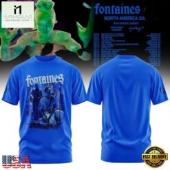 Fontaines D.C. North America 2027 Tour Blue T Shirt, Popular 3D Music Tee Fontaines D C North America 2027 Tour Blue T Shirt