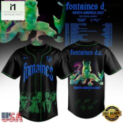 Fontaines D.C. North America 2027 Tour New Design Baseball Jersey, Concert Baseball Jersey Fontaines D C North America 2027 Tour New Design Baseball Jersey