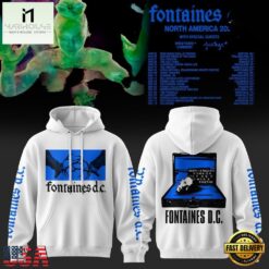 Fontaines D.C. North America 2027 Tour White Hoodie, Popular 3D Music Tee Fontaines D C North America 2027 Tour White Hoodie
