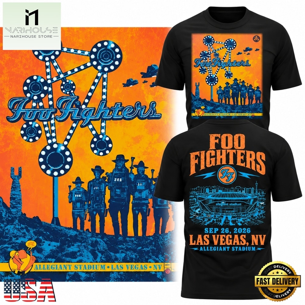 Foo Fighters Allegiant Stadium Las Vegas Tour 2026 T Shirt, Popular 3D Music Tee Foo Fighters Allegiant Stadium Las Vegas Tour 2026 T Shirt, Popular 3D Music Tee