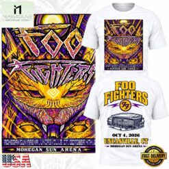 Foo Fighters Mohegan Sun Arena Uncasville CT 2026 White T Shirt, Popular 3D Music Tee Foo Fighters Mohegan Sun Arena Uncasville CT 2026 White T Shirt
