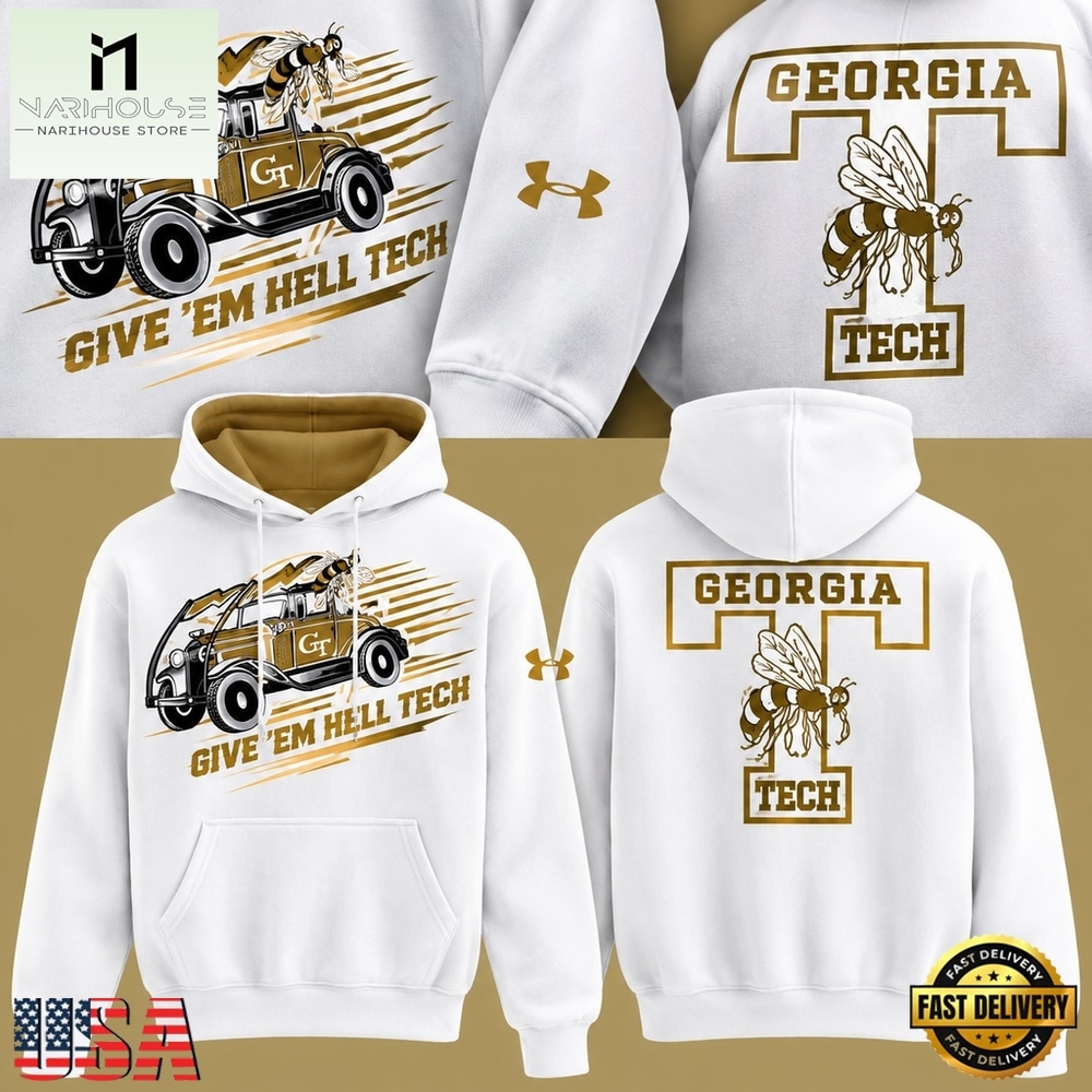 Georgia Tech Football 2026 Reck Day Give ‘Em Hell Tech White Hoodie, Hot 3D Shirt Trend Georgia Tech Football 2026 Reck Day Give ‘Em Hell Tech White Hoodie, Hot 3D Shirt Trend