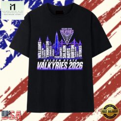 Golden State Valkyries 2026 Roster Skyline T Shirt, Stylish 2D Graphic Shirt Golden State Valkyries 2026 Roster Skyline T Shirt