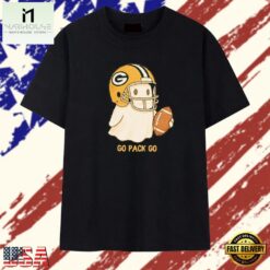 Green Bay Packers Ghost Go Pack Go NFL Football T Shirt, Stylish 2D Graphic Shirt Green Bay Packers Ghost GO Pack GO Nfl Football T Shirt