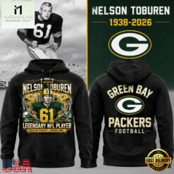 Green Bay Packers Nelson Toburen Always Remembered Legendary Player Hoodie, Hot 3D Shirt Trend Green Bay Packers Nelson Toburen Always Remembered Legendary Player Hoodie