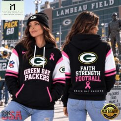 Green Bay Packers NFL Breast Cancer Awareness Hoodie, Faith Strength Football 3D Shirt, NFL Sporty Shirt Green Bay Packers Nfl Breast Cancer Awareness Hoodie Faith Strength Football 3D Shirt