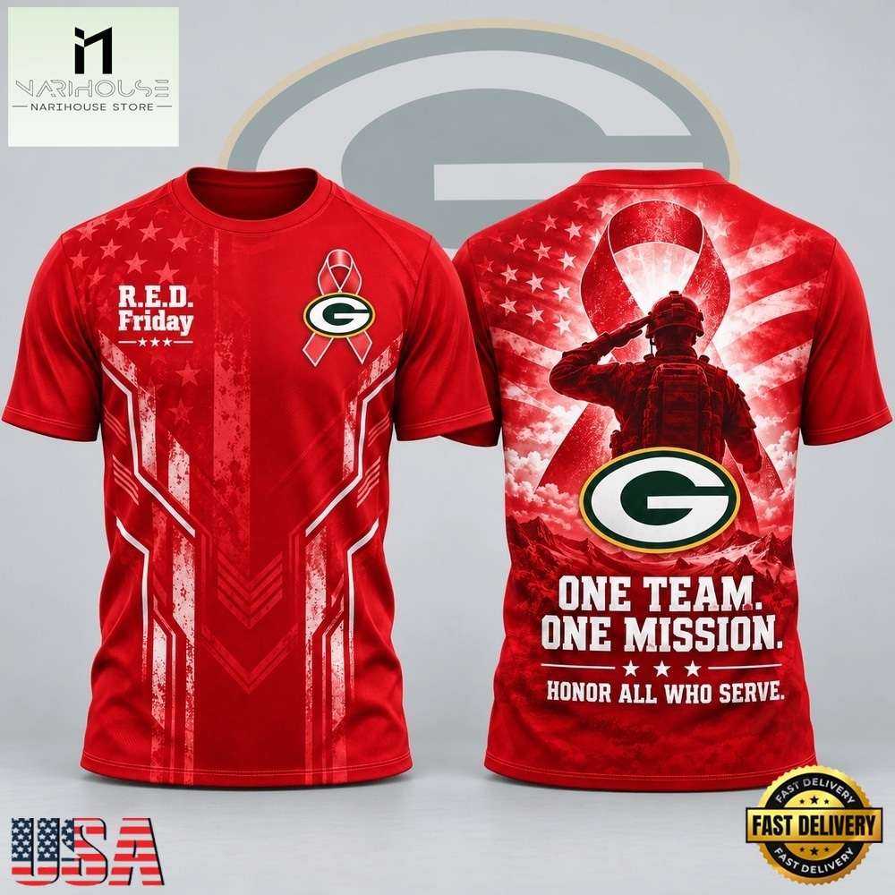 Green Bay Packers NFL RED Friday One Team One Mission Patriotic Soldier Tribute T Shirt, NFL Sporty Shirt Green Bay Packers NFL RED Friday One Team One Mission Patriotic Soldier Tribute T Shirt, NFL Sporty Shirt