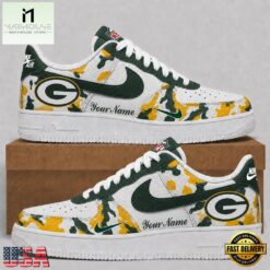 Green Bay Packers NFL Team Camo Air Force 1 Shoes Sneakers, NFL Team AF1 Shoes Green Bay Packers Nfl Team Camo Air Force 1 Shoes Sneakers