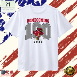 Homecoming 100 Cardinal 2026 School Spirit T Shirt, Stylish 2D Graphic Shirt Homecoming 100 Cardinal 2026 School Spirit T Shirt
