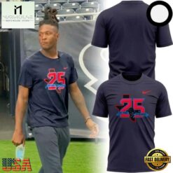 Houston Texans 25 Seasons Of Texans Football 2026 Navy Blue T Shirt, Hot 3D Shirt Trend Houston Texans 25 Seasons OF Texans Football 2026 Navy Blue T Shirt